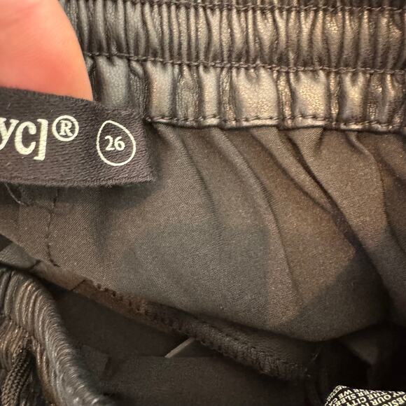 BLANKNYC Vegan Black Leather Elastic Waistband Joggers NEW Size 26 - Picture 7 of 12